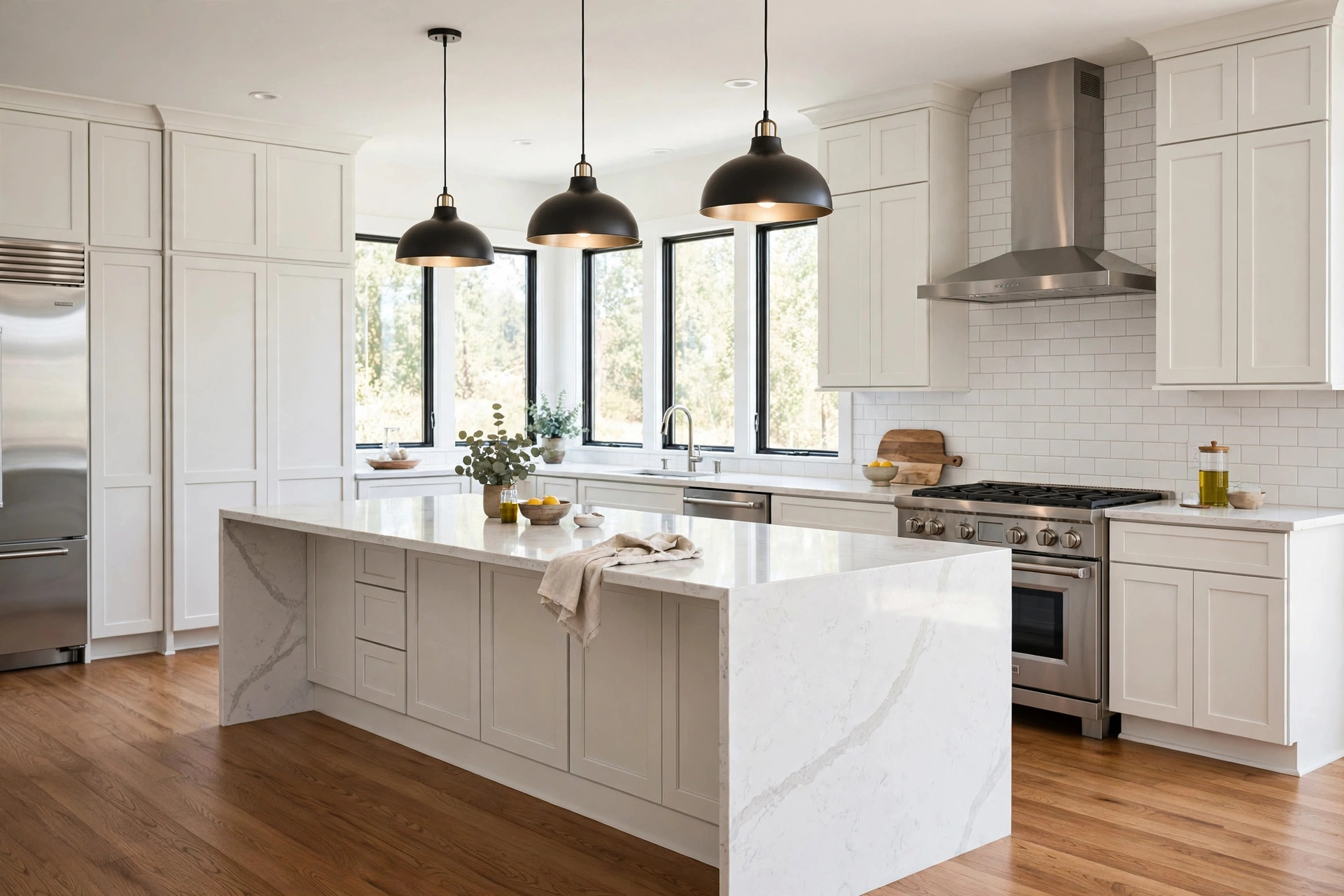 Renovated kitchen with custom cabinetry